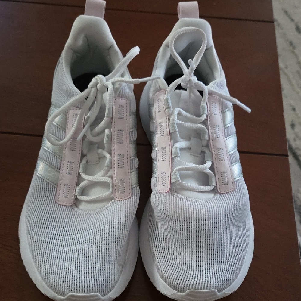 White and Pink Sneakers